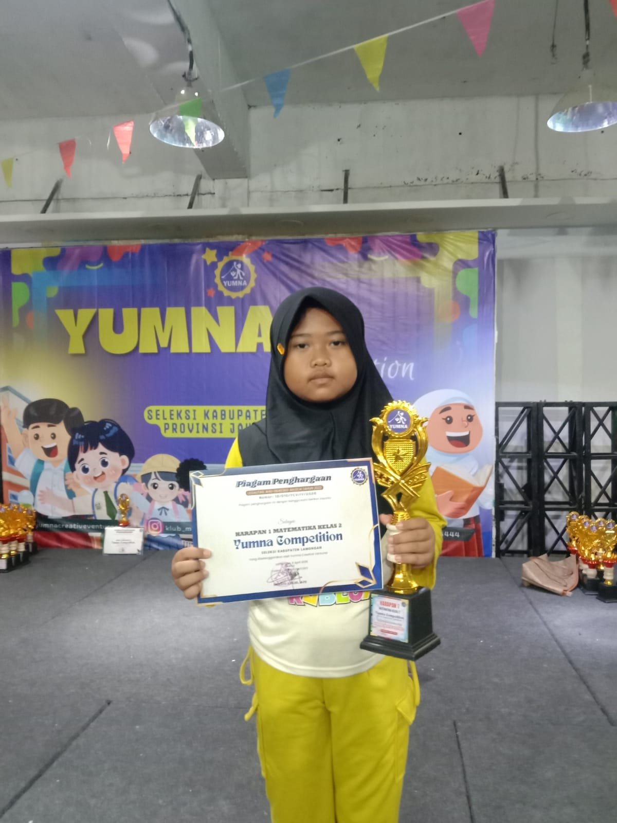 Gemilang di Ajang Kabupaten, Ananda Putri Raih Juara Harapan 1 Matematika Yumna Competition 2026